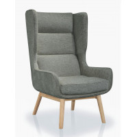 Manhattan Comfort AC014-GP Sampson Graphite and Natural Twill Accent Chair